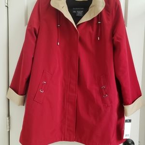 KC Collections All-Season Jacket/Coat, Women's Size Large, Red and Tan